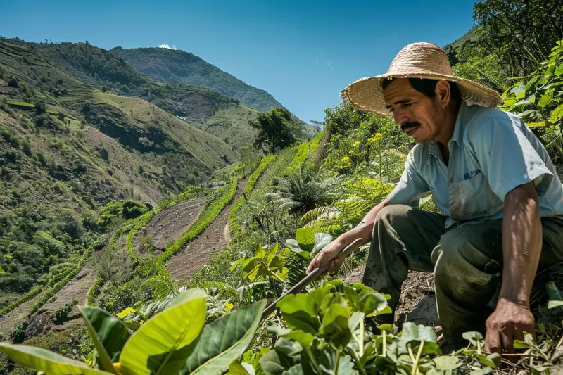 Agricultura de Montana Uso del Machete en Terrenos Dificiles