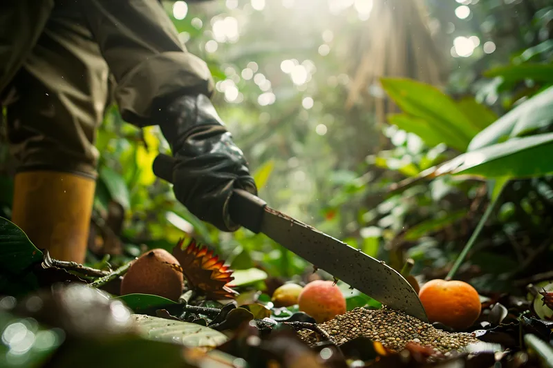 El Machete en la Recoleccion de Semillas y Frutos Forestales