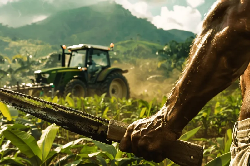 El Machete en la Agricultura Tradicion vs Tecnologia Moderna