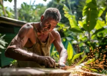 Técnicas de afilado a mano para machetes, un arte esencial para el agricultor